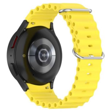 Samsung Galaxy Watch 7 Silicone Band Yellow 40/44mm Marine Silver Buckle - 1