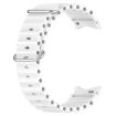 Samsung Galaxy Watch 7 40/44mm White Silicone Band Marine Silver Buckle - 2