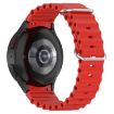 Samsung Galaxy Watch 7 40/44mm Red Silicone Band Marine Silver Buckle - 1