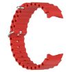 Samsung Galaxy Watch 7 40/44mm Red Silicone Band Marine Silver Buckle - 3