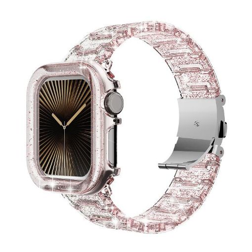 Apple Watch 49mm Chameleon PC Case & Epoxy Resin Band - Pink - 1