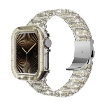 Apple Watch 49mm Chameleon PC Case & Epoxy Resin Band (Color Changing Gold) - 1