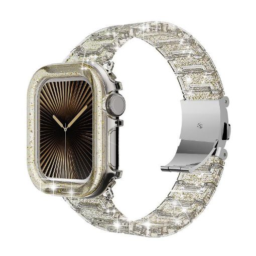 Apple Watch 49mm Chameleon PC Case & Epoxy Resin Band (Color Changing Gold) - 1