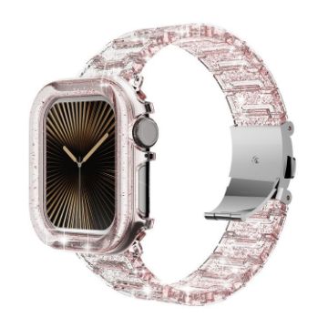 Chameleon PC Case Epoxy Resin Band for Apple Watch 44mm/45mm Pink - 1