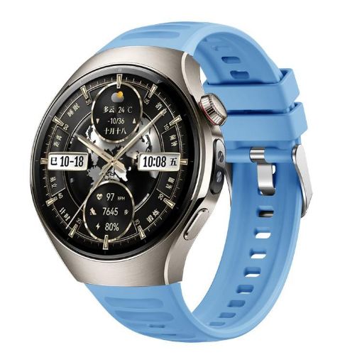 Huawei Watch 5 46mm Blue Corrugated Silicone Band - 1