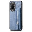 Huawei nova 14 Blue Carbon Fiber Flip Zipper Wallet Phone Case - 2
