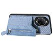 Huawei nova 14 Blue Carbon Fiber Flip Zipper Wallet Phone Case - 3