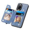 Huawei nova 14 Blue Carbon Fiber Flip Zipper Wallet Phone Case - 4