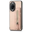 Huawei nova 14 Khaki Carbon Fiber Flip Zipper Wallet Phone Case - 2