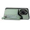 Huawei nova 14 Pro Green Carbon Fiber Flip Zipper Wallet Phone Case - 3