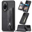 Huawei nova 14 Ultra Carbon Fiber Flip Zipper Wallet Case - Black - 1
