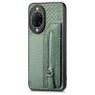 Huawei nova 14 Ultra Green Carbon Fiber Flip Zipper Wallet Case - 2
