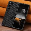 Samsung Galaxy Z Fold7 5G Carbon Fiber Leather MagSafe Case Black - 2