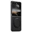 Samsung Galaxy Z Flip7 5G Carbon Fiber Leather MagSafe Case (Black) - 1
