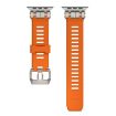 Apple Watch Band 46/49/45/44mm Twill Texture TPU Titanium Orange - 2