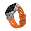 Apple Watch Band 46/49/45/44mm Twill Texture TPU Titanium Orange - 4