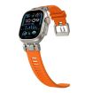 Apple Watch Band 46/49/45/44mm Twill Texture TPU Titanium Orange - 5