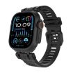 Apple Watch Band 46/49/45/44mm H016 Twill Texture TPU Black - 1