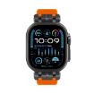 Apple Watch Band 46/49/45/44mm H016 Twill Texture TPU Black Orange - 3