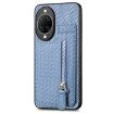 Huawei nova 14 Blue Carbon Fiber Vertical Flip Zipper Phone Case - 2