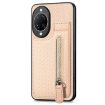 Huawei nova 14 Pro Carbon Fiber Flip Zipper Case - Khaki - 2