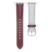 Genuine Leather Watch Band for Apple Watch 42/41/40/38mm - Misty Blue Burgundy - 2