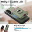 Samsung Galaxy Z Fold3 5G Green Twill Fabric Card Bag Ring Case - 6