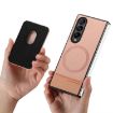 Samsung Galaxy Z Fold4 5G Pink Twill Fabric Card Bag Ring Case - 3