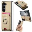 Samsung Galaxy Z Fold6 5G Twill Fabric Card Bag Ring Case Khaki - 1