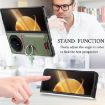 For Honor Magic V3 Green Twill Fabric Card Bag Ring Magnetic Phone Case - 7