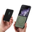 Xiaomi Mix Flip Green Twill Fabric Card Bag Ring Magnetic Phone Case - 3