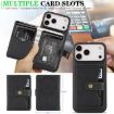 iPhone 17 Pro Max Kalebol Magnetic Card Bag MagSafe Leather Case Black - 4