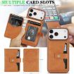 iPhone 17 Pro Max Kalebol Magnetic Card Bag MagSafe Leather Case Brown - 4