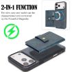 iPhone 17 Pro Max Kalebol Magnetic Card Bag MagSafe Leather Case Blue - 3
