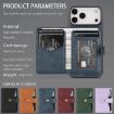 iPhone 17 Pro Max Kalebol Magnetic Card Bag MagSafe Leather Case Blue - 8