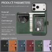 iPhone 17 Pro Max Green Leather Case with MagSafe Ring & Card Bag - 8