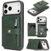 iPhone 17 Pro Kalebol Magnetic Card Bag MagSafe Leather Case Green - 1