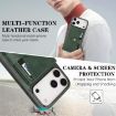 iPhone 17 Pro Kalebol Magnetic Card Bag MagSafe Leather Case Green - 6