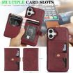 iPhone 17 Kalebol Red Leather MagSafe Case with Card Bag & Ring - 4