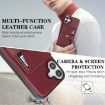 iPhone 17 Kalebol Red Leather MagSafe Case with Card Bag & Ring - 6