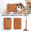 iPhone 17 Pro Max Kalebol Slim MagSafe Leather Case with Card Bag (Brown) - 3