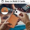 iPhone 17 Pro Max Kalebol Slim MagSafe Leather Case with Card Bag (Brown) - 5
