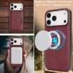 iPhone 17 Pro Red Leather MagSafe Card Bag Case - Kalebol Two-Fold - 7