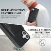 iPhone 17 Kalebol MagSafe Leather Card Bag Case - Black - 6