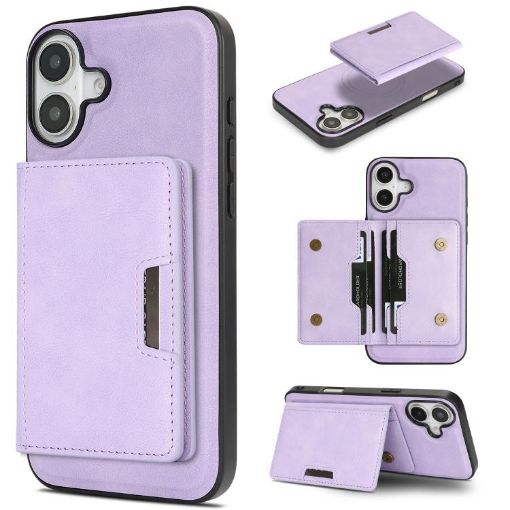 iPhone 17 Kalebol MagSafe Magnetic Leather Card Case - Purple - 1