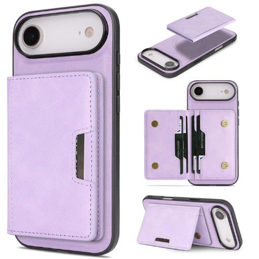 iPhone 17 Air Kalebol MagSafe Leather Card Case (Purple) - 1