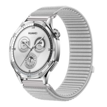 18mm Gray Woven Nylon Hook & Loop Fastener Watch Band - 1