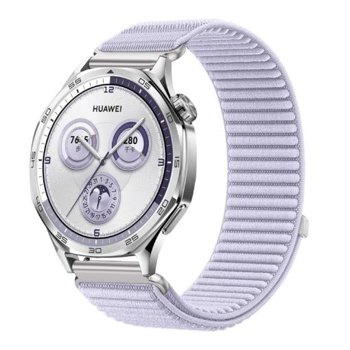 Hyacinth Purple 20mm Woven Nylon Hook & Loop Fastener Watch Band - 1