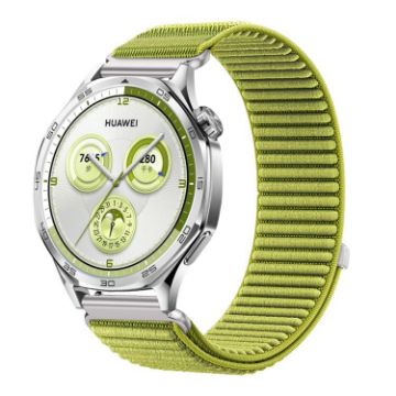 22mm Wilderness Green Woven Nylon Hook & Loop Fastener Watch Band - 1