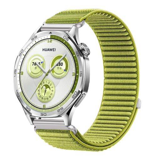 22mm Wilderness Green Woven Nylon Hook & Loop Fastener Watch Band - 1